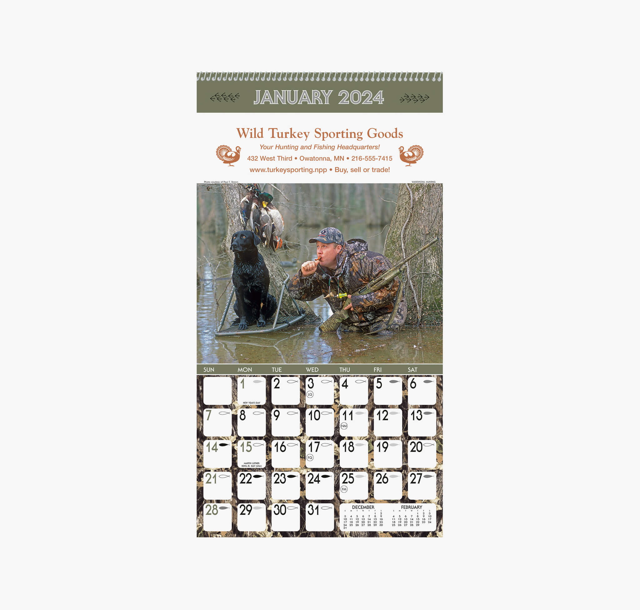 Rod & Gun Executive Wall Calendar HALO Branded Solutions