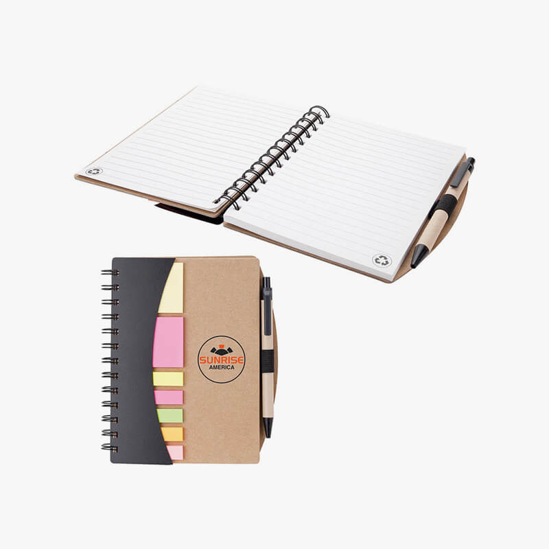 Mini Journal Notes Broome Mini Journal with Pen, Flags & Sticky Notes | HALO Branded Solutions