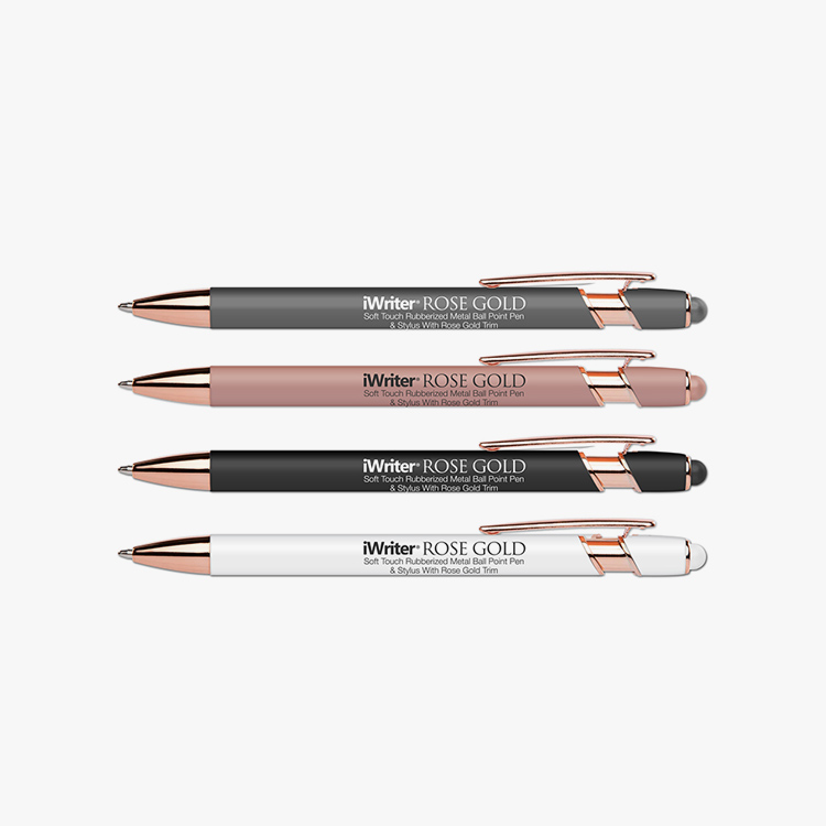 LiquiMark® iWriter® Rose Gold Stylus & Soft Touch Rubberized Metal